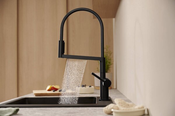 Hansgrohe Talis Select M54 PowderSpray baterie bucătărie pe picior negru 72861670