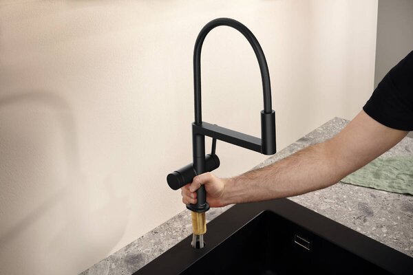 Hansgrohe Talis Select M54 PowderSpray baterie bucătărie pe picior negru 72861670