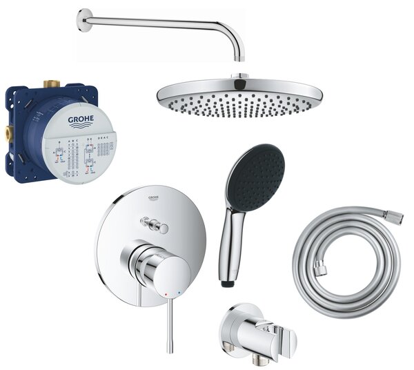 Set baterie cadă-duș Grohe Essence 24058001, cap de duș Grohe Vitalio Start Shower System 26815000, 35600000, 27851000, 26962001, 27940001, 28741002
