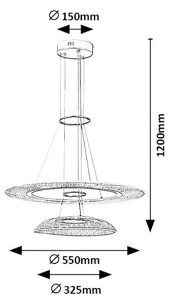 Rabalux Zofrael lampă suspendată 2x36 W auriu 72412