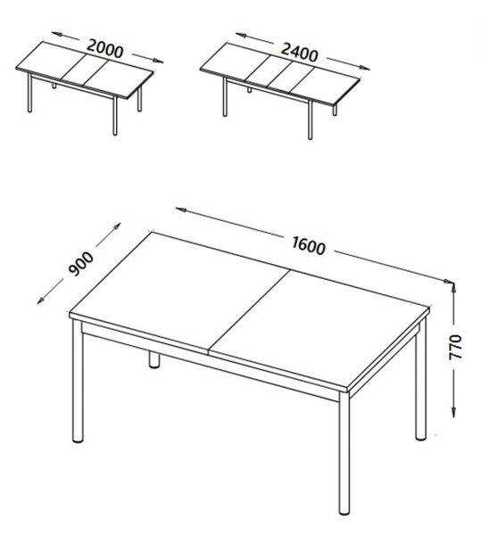 Masă de dining extensibilă Prestigo P14 (160-240 cm)