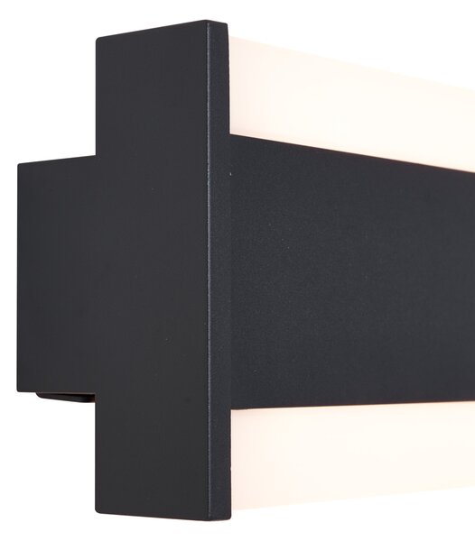Lampă de perete modernă neagră 30cm incl. LED CCT IP54 - Vanya