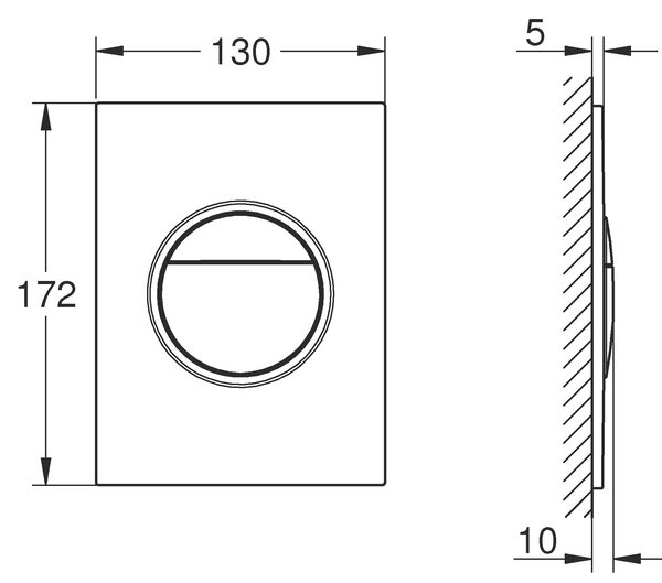 Grohe Cosmopolitan buton de spălare pentru WC Hard Graphite 37601A00