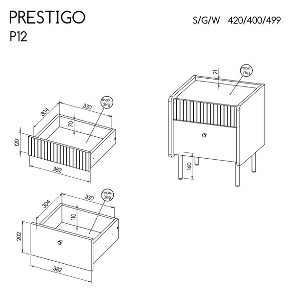 Noptieră Prestigo P12
