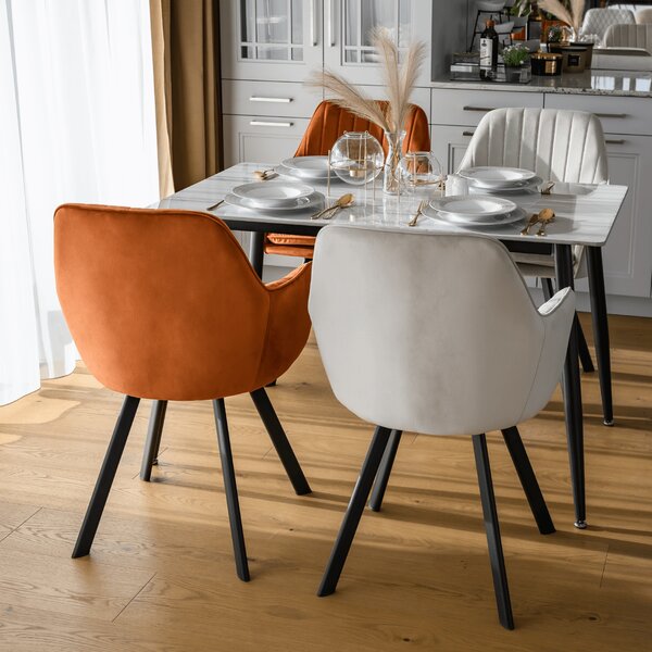KONDELA Scaun de design, ţesătură Velvet teracot, AURIL