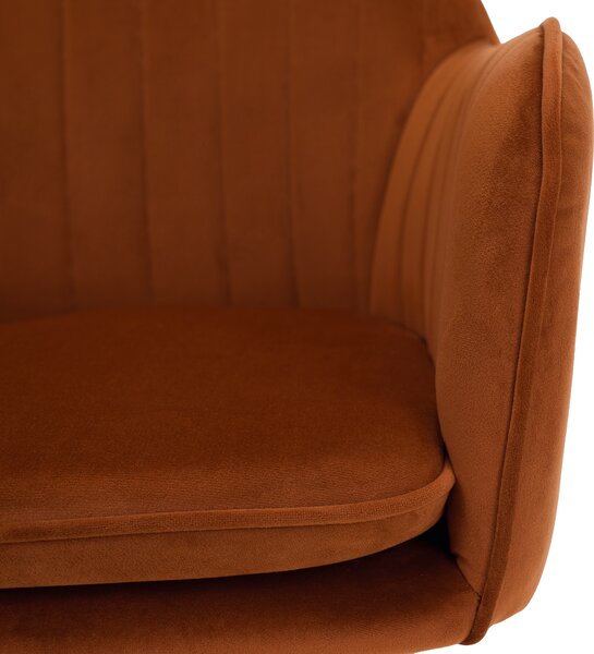 KONDELA Scaun de design, ţesătură Velvet teracot, AURIL
