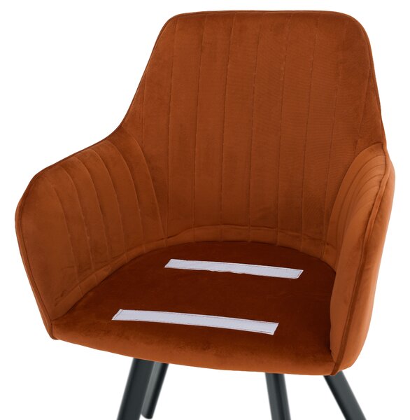 KONDELA Scaun de design, ţesătură Velvet teracot, AURIL