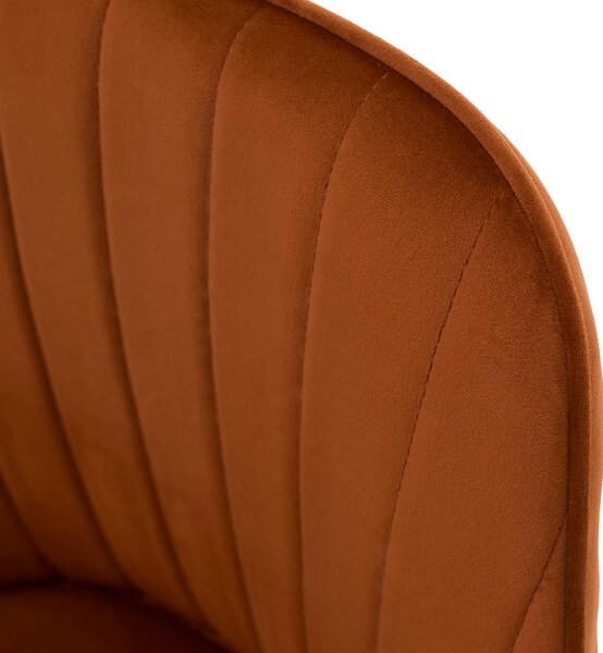 KONDELA Scaun de design, ţesătură Velvet teracot, AURIL