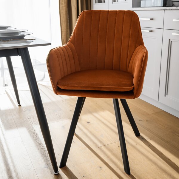 KONDELA Scaun de design, ţesătură Velvet teracot, AURIL
