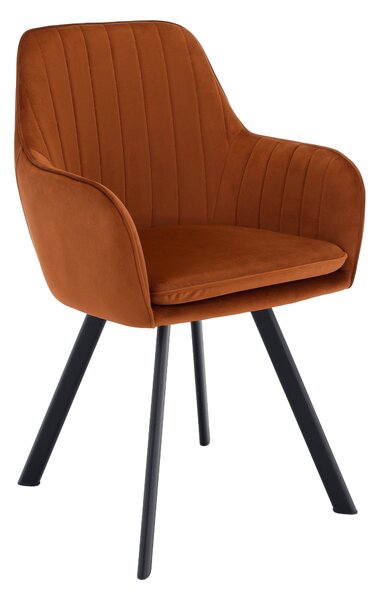 KONDELA Scaun de design, ţesătură Velvet teracot, AURIL