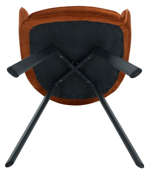 KONDELA Scaun de design, ţesătură Velvet teracot, AURIL