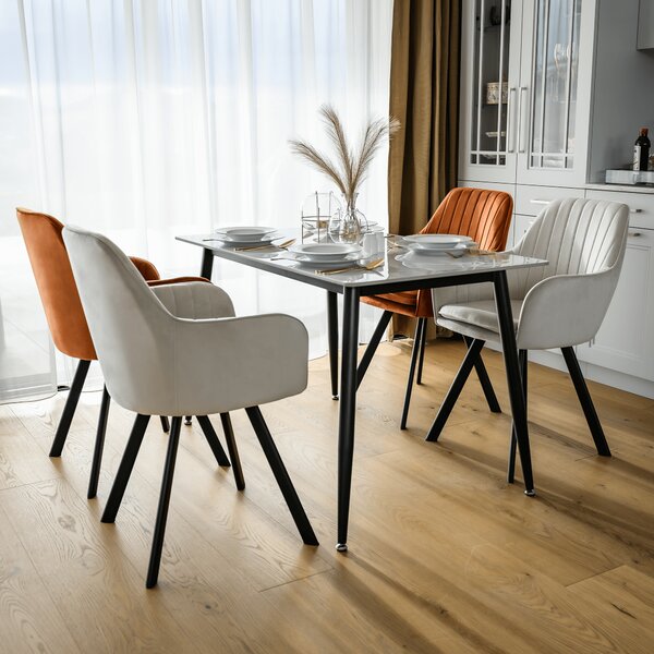 KONDELA Scaun de design, ţesătură Velvet teracot, AURIL