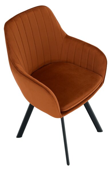 KONDELA Scaun de design, ţesătură Velvet teracot, AURIL