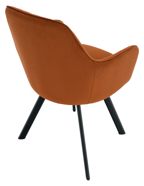 KONDELA Scaun de design, ţesătură Velvet teracot, AURIL