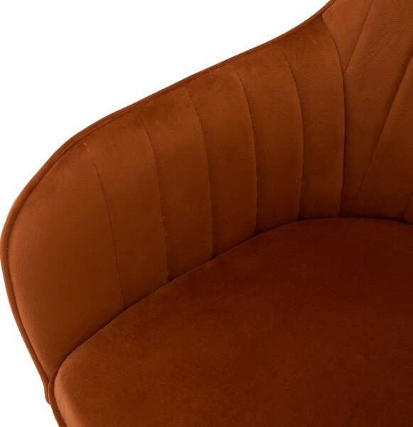 KONDELA Scaun de design, ţesătură Velvet teracot, AURIL