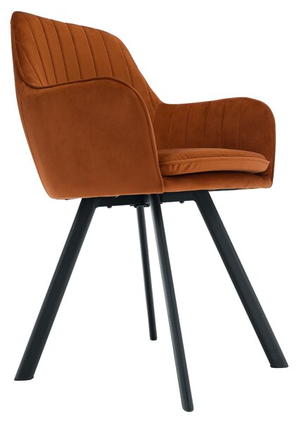 KONDELA Scaun de design, ţesătură Velvet teracot, AURIL
