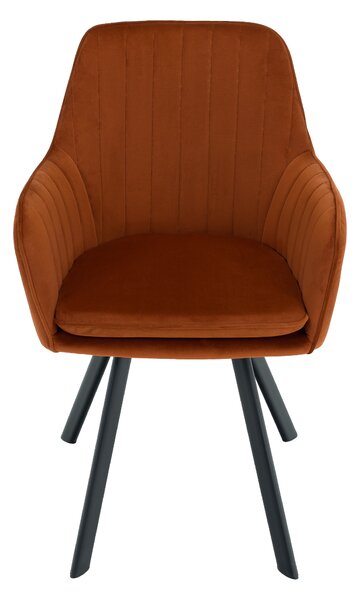 KONDELA Scaun de design, ţesătură Velvet teracot, AURIL