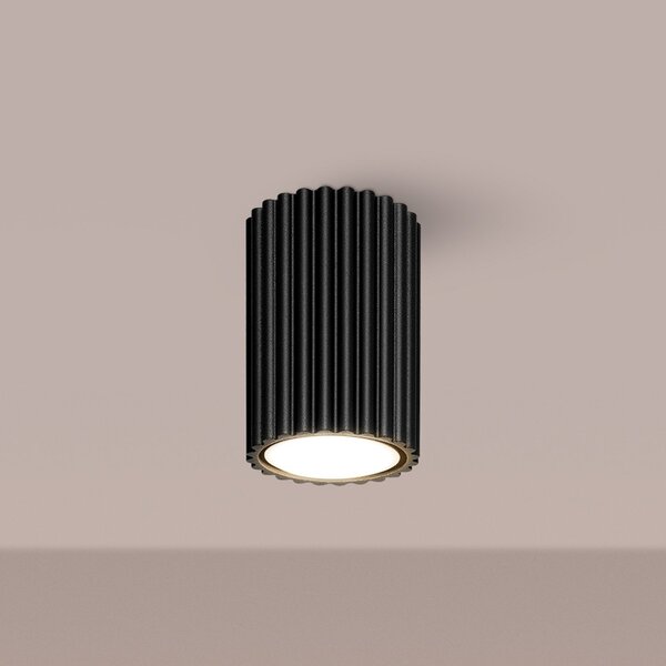 SOLLUX LIGHTING Plafonieră Carbon, negru, înălțime 10 cm, aluminiu, reglabil, Negru, Camera de zi / sufragerie, Aluminiu, Modern