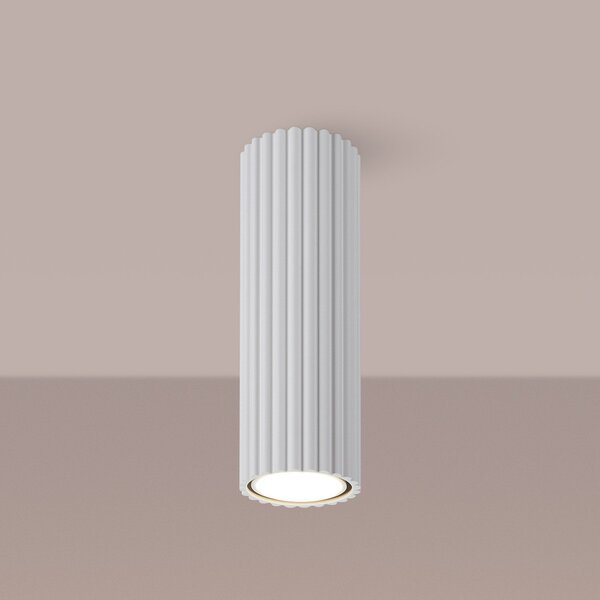 SOLLUX LIGHTING Plafonieră Carbon, alb, înălțime 20 cm, aluminiu, reglabil, Alb, Camera de zi / sufragerie, Aluminiu, Modern
