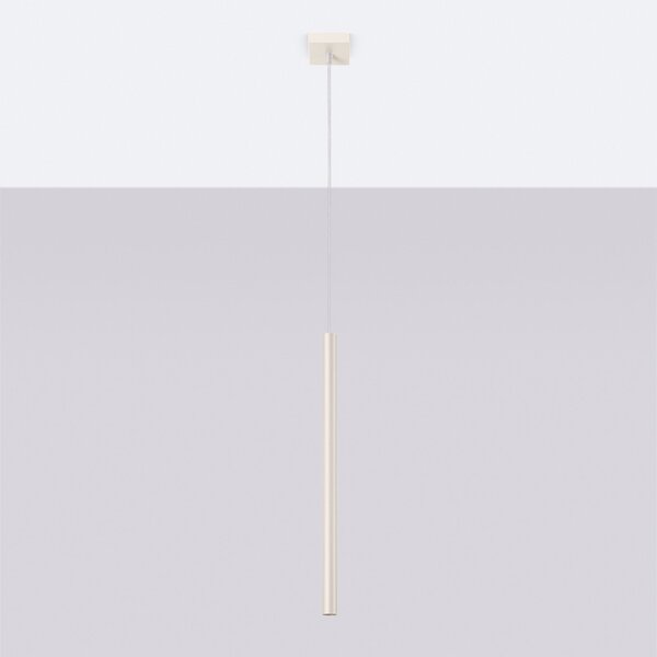 SOLLUX LIGHTING Lampă suspendată Pastelo, bej, Ø 2 cm, oțel, 3 becuri., reglabil, Bej, Camera de zi / sufragerie, Metal, Modern