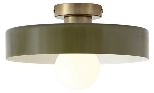 Plafonieră retro bronz cu sticlă verde - Jina