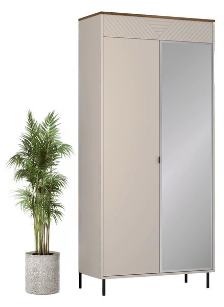 Dulap in doua usi EVO, casmir/stejar, PAL laminat, 90x40x194 cm