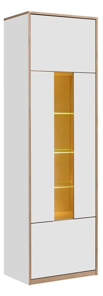 Vitrina pentru living COMPLEX, alb, PAL laminat, cu iluminare LED, 60x