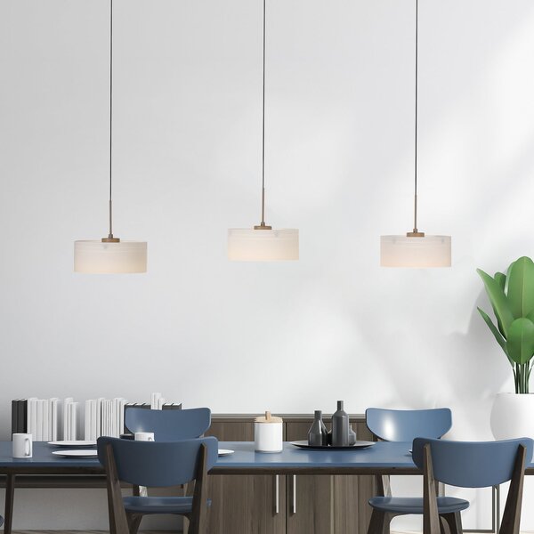 Paul Neuhaus Lampă suspendată LED MARIKA, bej/alb, 105 cm, 3 becuri, sticlă, dimabilă, reglabil, Bej, Camera de zi / sufragerie, Sticlă, Modern