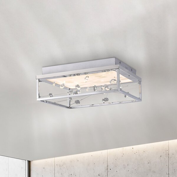 Paul Neuhaus Plafonieră LED SKINA, crom, 40 cm, CCT, dimabilă, telecomandă, reglabil, Crom, Camera de zi / sufragerie, Metal, Modern
