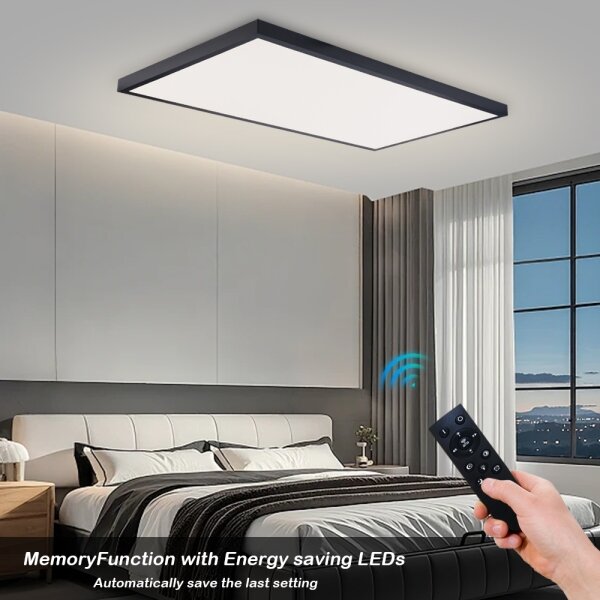 Brilagi-LED Aplică de baie reglabilă FRAME SMART LED/96W/230V IP44 negru + telecomandă