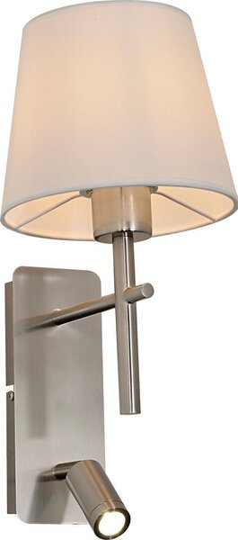 Zuma Line W4106-2SN+WH-LED Aplica de perete LUNA 1xE27/40W/230V + LED/2,5W crom/alb