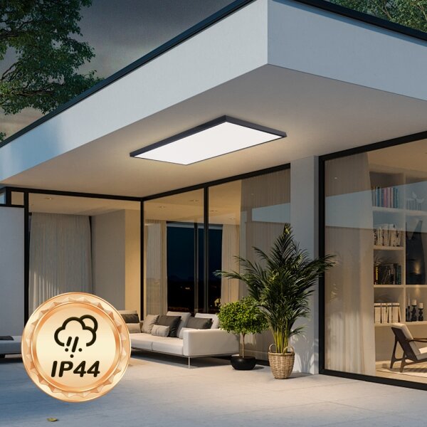 Brilagi-LED Aplică de baie reglabilă FRAME SMART LED/96W/230V IP44 negru + telecomandă
