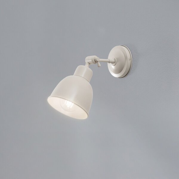 Argon Aplică de perete Emoti, bej, 1 bec, oțel, Ø 10 cm, reglabil, Bej, Camera de zi / sufragerie, Metal, Design industrial