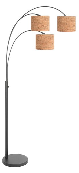 Steinhauer Lampadar Sparkled Light, negru/maro, 180 cm, plută, 3 becuri., Maro / Rugină, Camera de zi / sufragerie, Altele, Modern