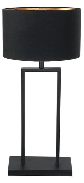 Steinhauer Lampa de masă Stang 3984ZW, chintz negru/negru-auriu, 55 cm, reglabil, Negru, Camera de zi / sufragerie, Țesătură / Textil, Modern