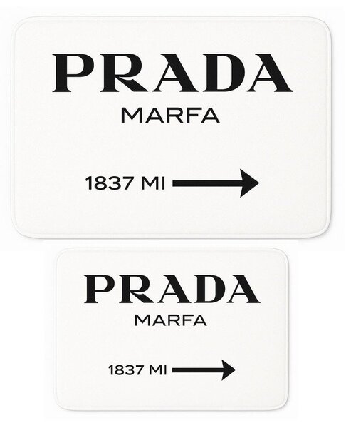 Covorașe de baie albe 2 buc. din catifea 60x100 cm Prada – Mila Home