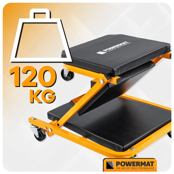Șezlong și scaun ergonomic pentru atelier 2in1 - 150 kg