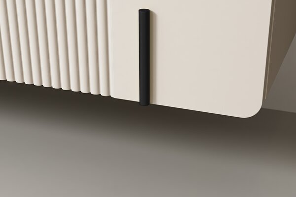 Comodă suspendată Malmi 200 cm cu patru uși - cașmir / crem / elemente negre