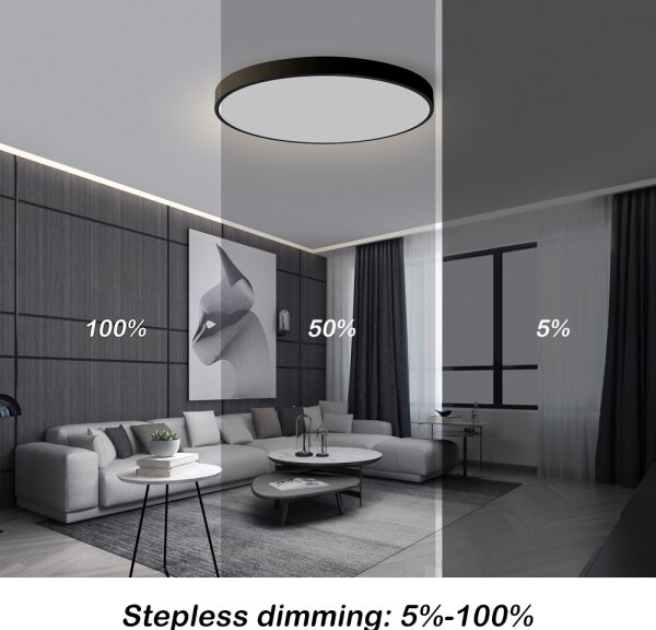 Brilagi - Lampă LED dimerizabilă POOL SMART, 100W, 230V, diam. 80 cm, Wi-Fi Tuya, neagră + telecomandă