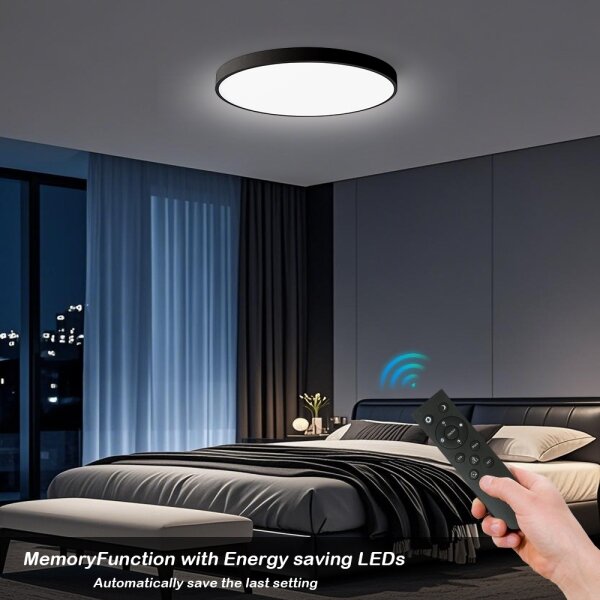 Brilagi - Lampă LED dimerizabilă POOL SMART, 100W, 230V, diam. 80 cm, Wi-Fi Tuya, neagră + telecomandă
