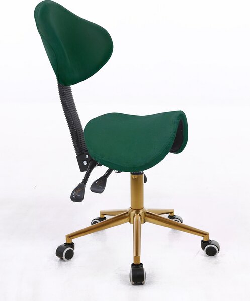 HR2005 Scaun Verde Catifea cu Bază Aurie