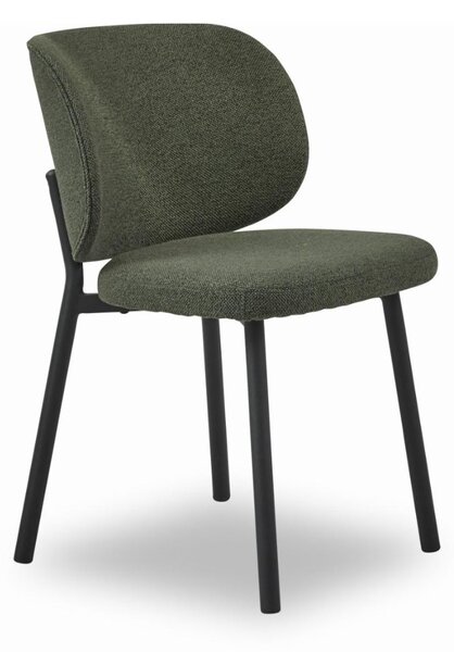 Scaun de dining Swan bouclé, verde