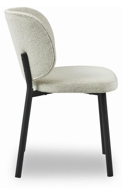 Scaun de dining Swan bouclé, alb prăfuit