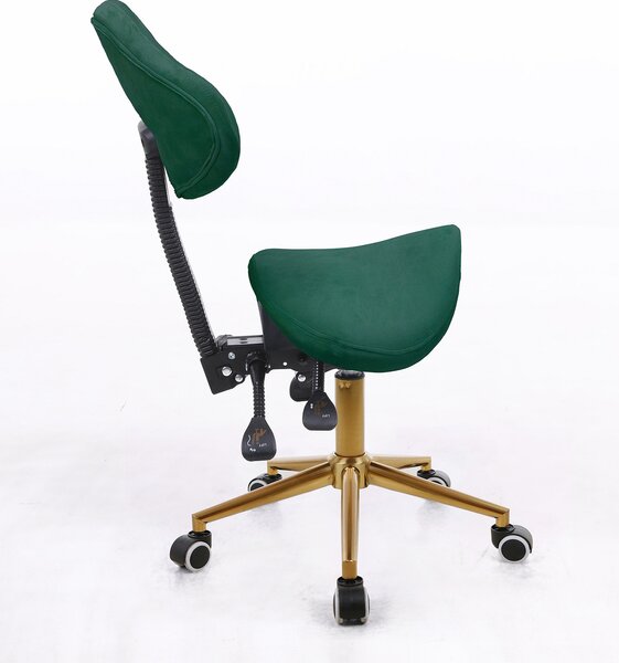 HR2005 Scaun Verde Catifea cu Bază Aurie