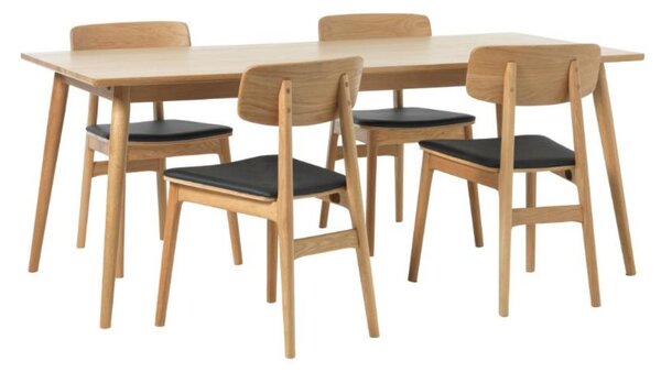 Scaun de dining Livo cu piele sintetică neagră