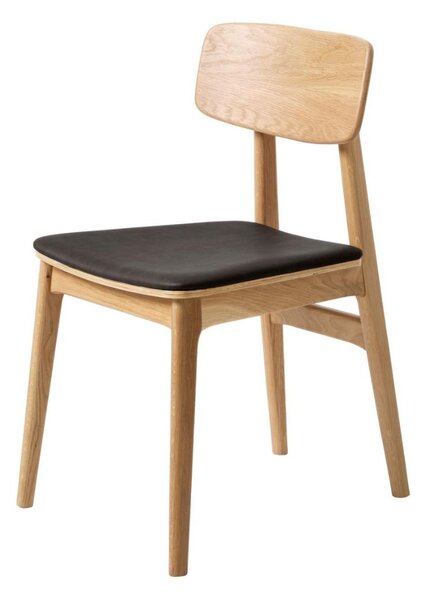 Scaun de dining Livo cu piele sintetică neagră