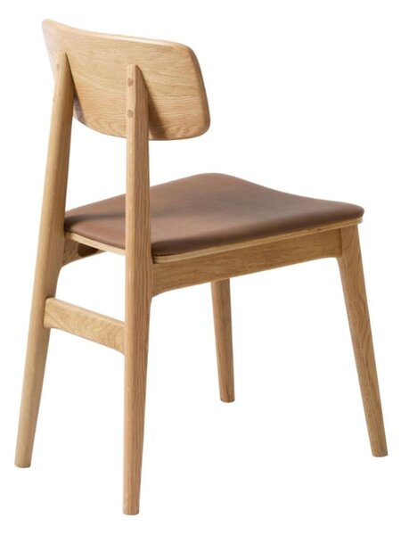 Scaun de dining Livo cu piele sintetică maro