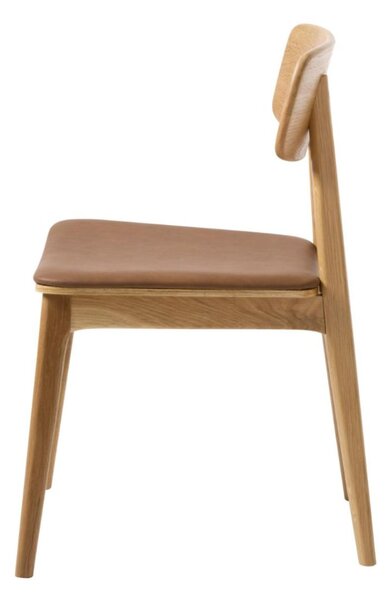 Scaun de dining Livo cu piele sintetică maro