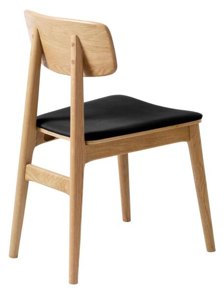 Scaun de dining Livo cu piele sintetică neagră