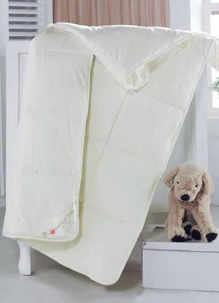 Pilota pentru bebelusi cu umplutura de lana, Cotton Box, 95x145 cm, Ecru